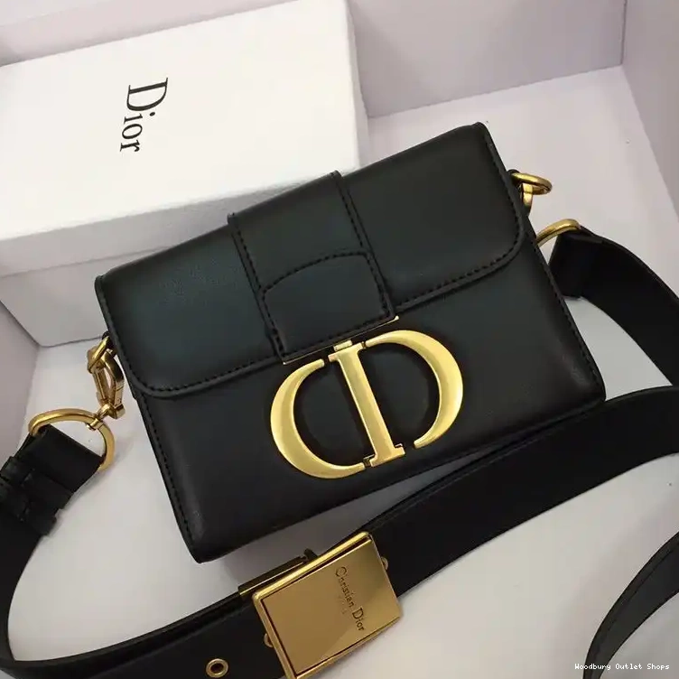 Dior 30 Black Bag Box Calfskin Montaigne 0510 Hot Sale